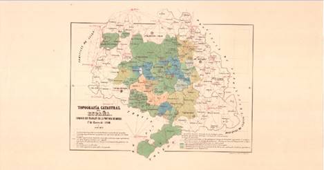 Mapa topogràfic catastral de Madrid de 1866