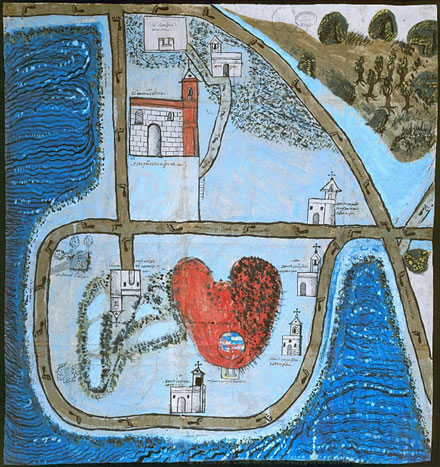 Figura 5. Mapa del Pueblo de Chimalhuacán-Atoyac o de San Andrés Apóstol, situado cinco leguas al oriente de la ciudad de México y sus alrededores. Fuente: AGI,MP-MEXICO,11. Figura 5. Mapa del Pueblo de Chimalhuacán-Atoyac o de San Andrés Apóstol, situado cinco leguas al oriente de la ciudad de México y sus alrededores. Fuente: AGI,MP-MEXICO,11.