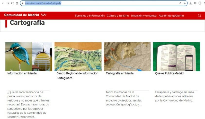 Figura 1. Semillas cartográficas recolectadas, BRM. Fuente: Archivo de la Web Española.