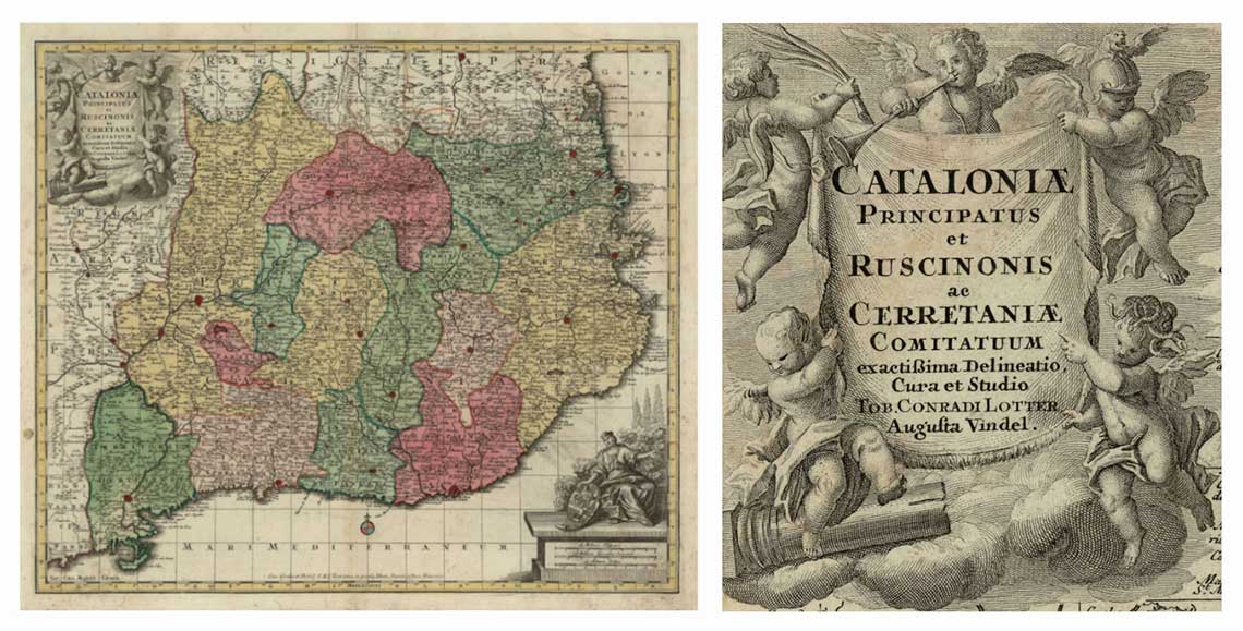 Figura 4. Documento consultable en la Cartoteca digital del ICGC. Autor: Tobias Conrad Lotter. Fuente: ICGC. Cartoteca Digital de Catalunya. https://cartotecadigital.icgc.cat/digital/collection/catalunya/id/1868/rec/7.