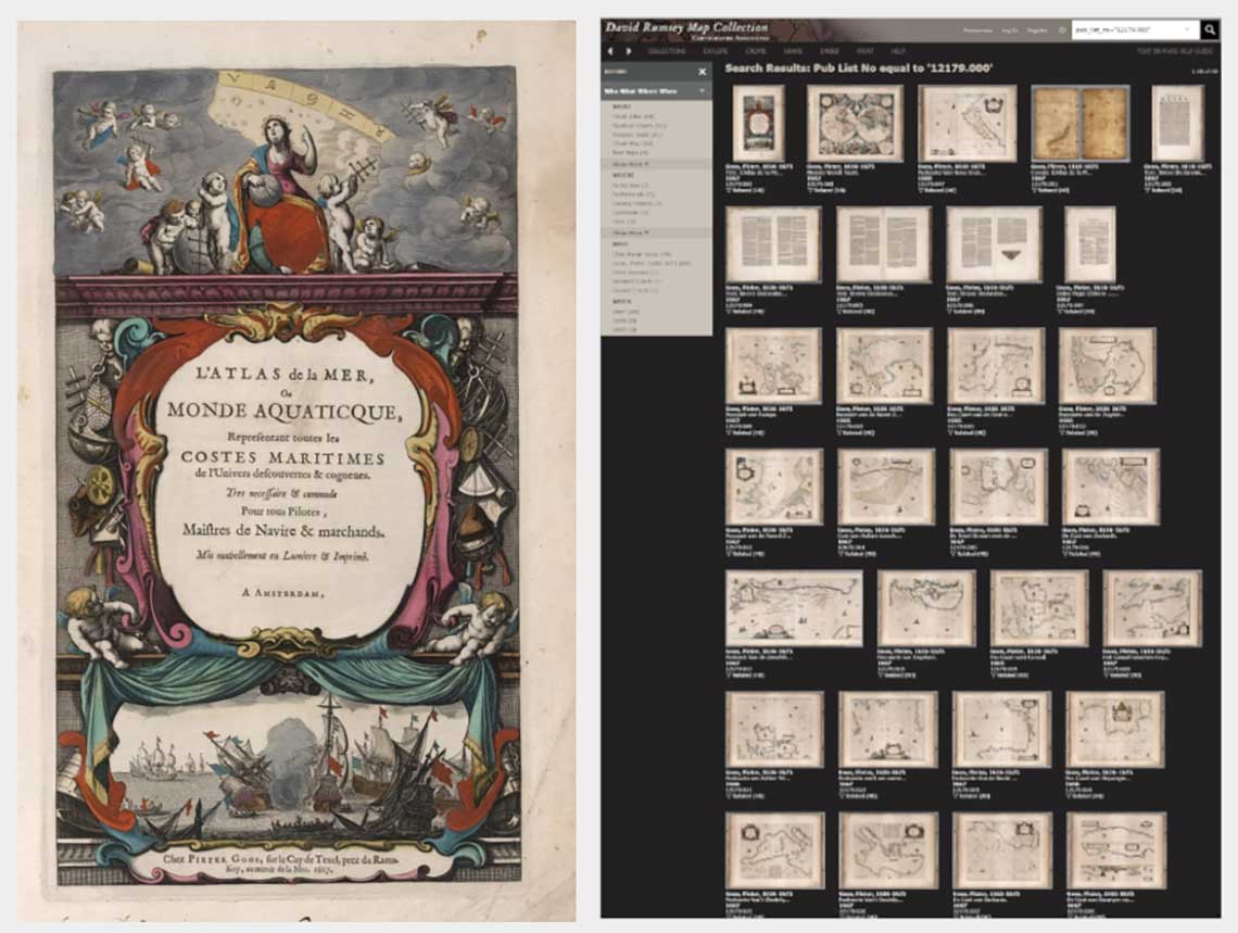 Figura 6. Atlas de la mer, que contiene la carta náutica utilizada en la actividad. Fuente: Universidad de Stanford. David Rumsey Map Collection.