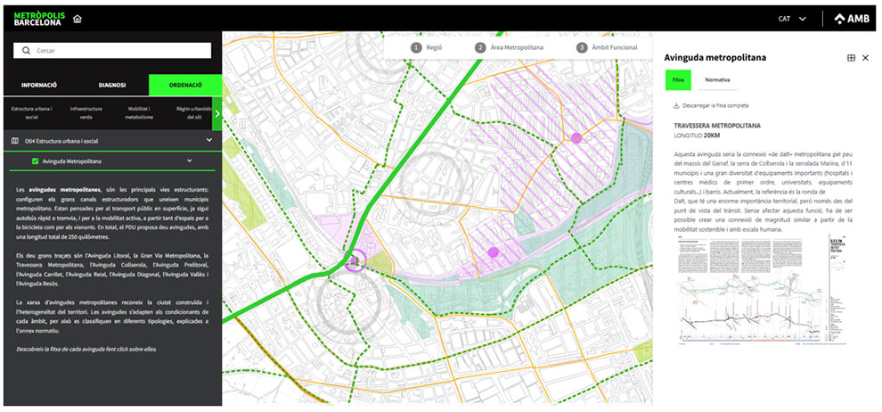 Visor del Pla director urbanístic metropolità (Font: AMB) Visor del Pla director urbanístic metropolità (Font: AMB)