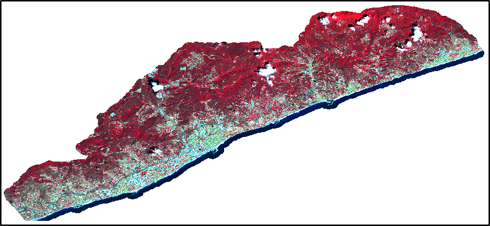 Figura 1. Imatge Sentinel-2 de la zona a estudi, captada el 02/08/2015.