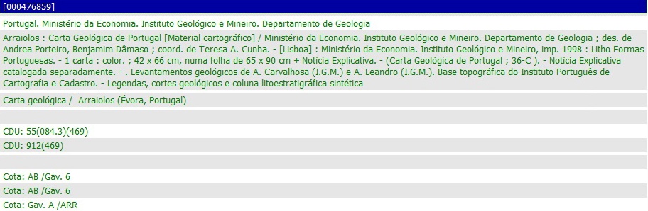 Figura 2. Registo bibliográfico: Formato de visualização "ISBD". Fonte: Catálogo ALEPH-GUI, FEUP. Figura 2. Registo bibliográfico: Formato de visualização "ISBD". Fonte: Catálogo ALEPH-GUI, FEUP.