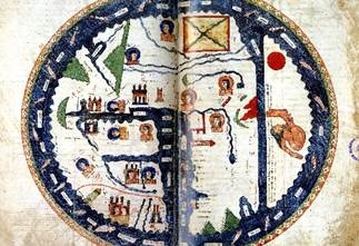 Figura 3. Mapamundi del Beato del Burgo de Osma. Beato de Liébana; monjes Pedro y Martino, 1086. Fuente: Fondos cartográficos del IGN, A-133.