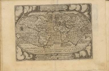 Figura 5. Theatri Orbis Terrarum Enchiridion. Philippe Galle; Abraham Ortelius, 1585. Fuente: Fondos cartográficos del IGN, 912-306.
