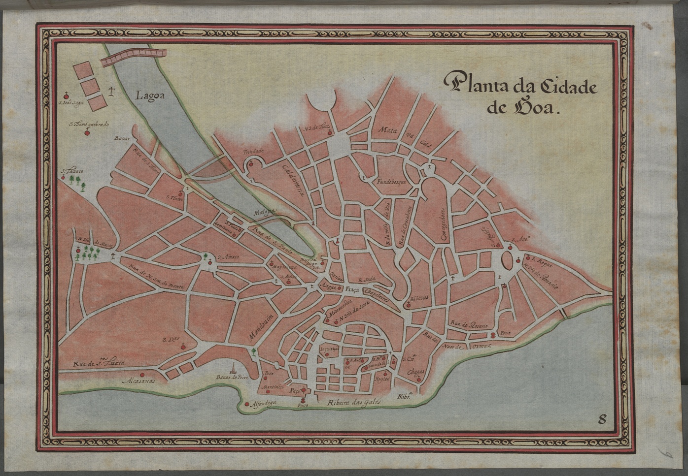 Fig. 3. Map of the City of Goa in Teixeira's atlas (1648) preserved in the Bavarian State Library, Munich, Cod.icon.162 (urn:nbn:de:bvb:12-bsb00005286-4).
